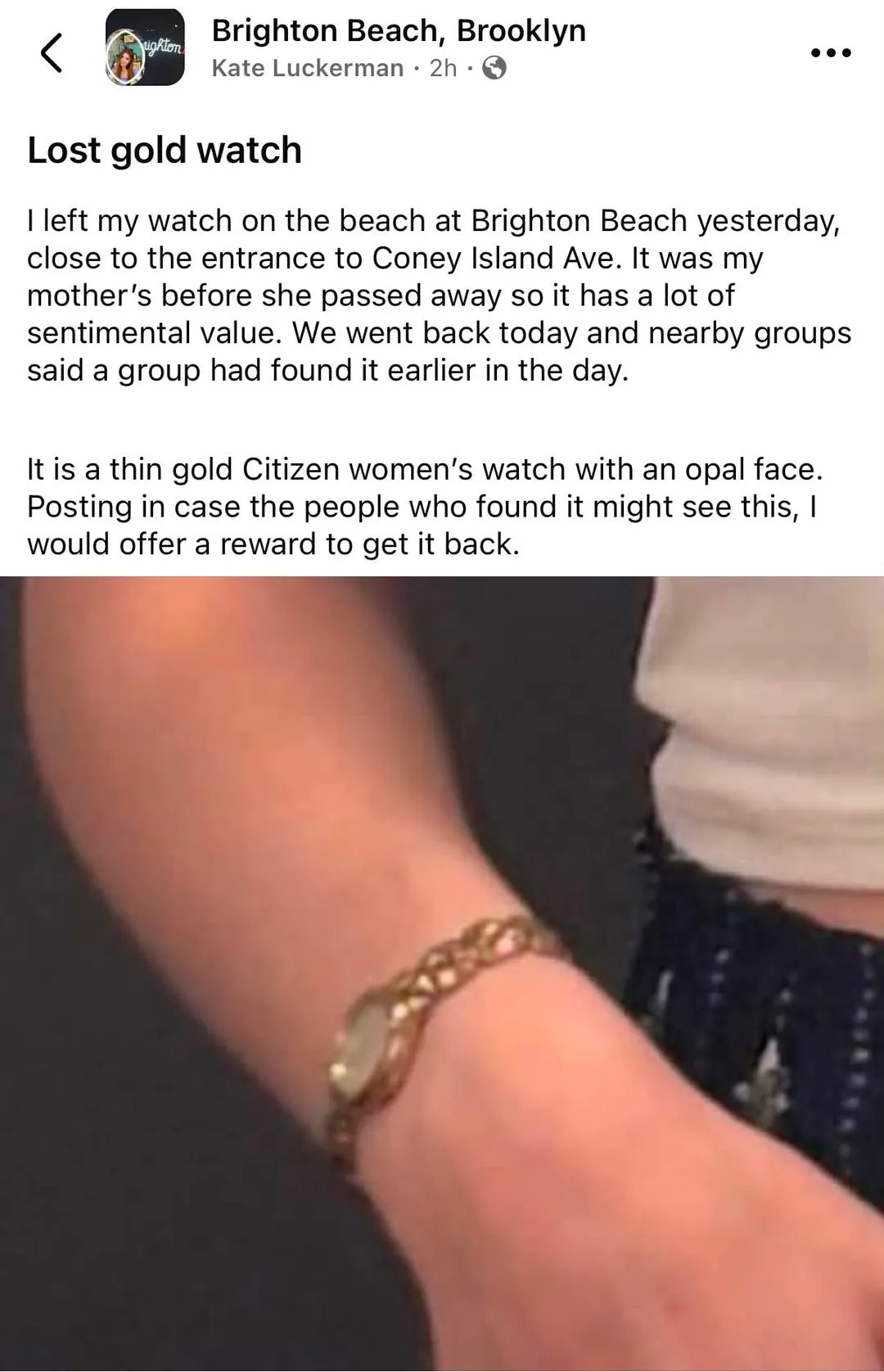 Lost watch