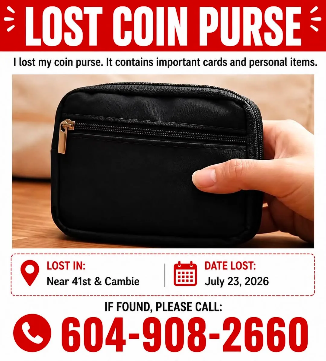 Lost wallet